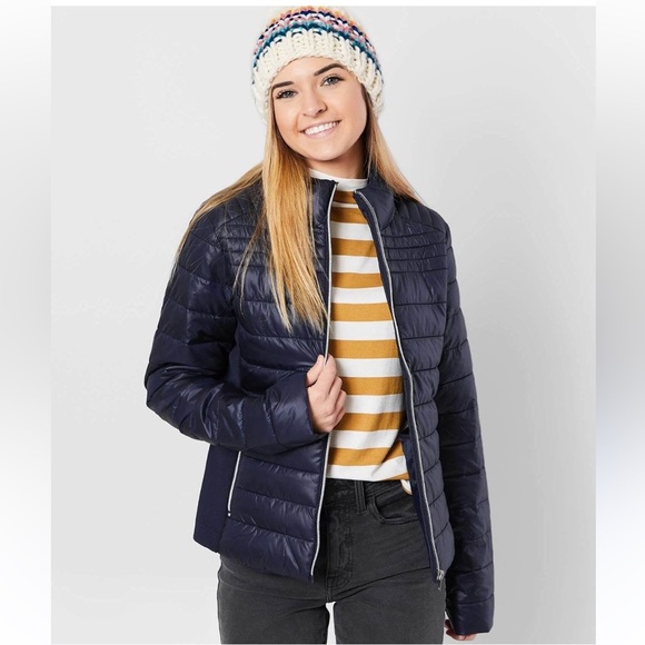Ci Sono Faux Fur Lined Navy Puffer Jacket Women’s Size M Winter Wardrobe - Picture 1 of 13